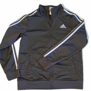 Adidas  grey and white full-zip track jacket Boys size medium 10/12